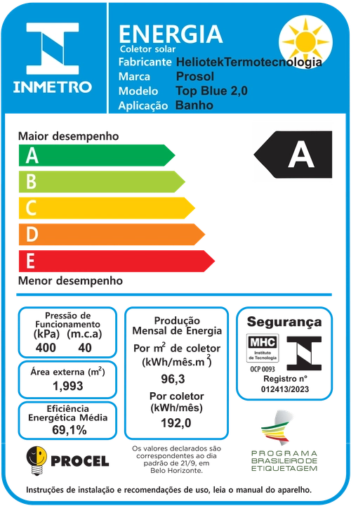 Coletor Solar Top Blue Technology Pro-Sol — imagem 2